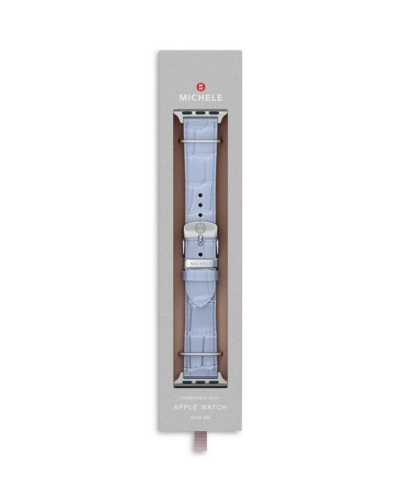 Michele Pastel Blue Leather Band for Apple Watch®, 38/40/41/42mm and 42/44/45/46/49mm 6