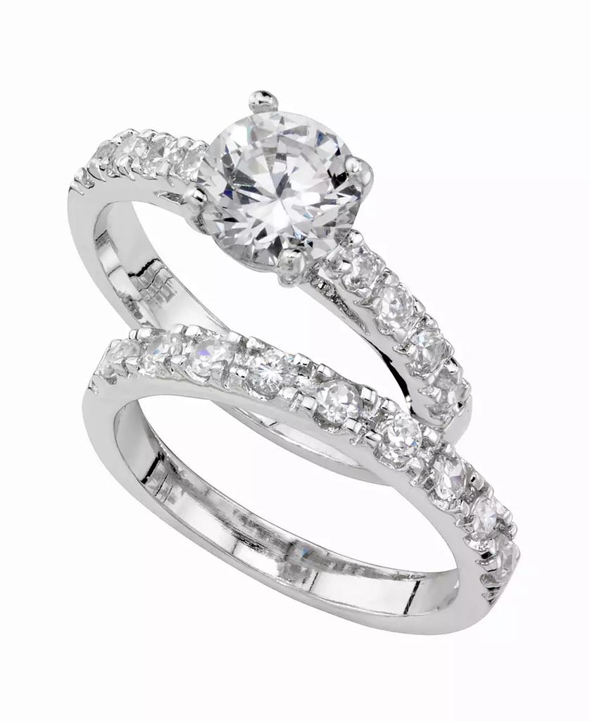 Charter Club Cubic Zirconia (3 ct. t.w.) Engagement Ring Set in Fine Silver Plate