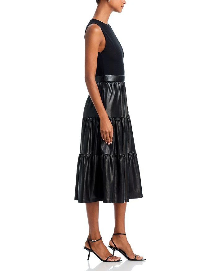 Alice + Olivia Chara Sleeveless Faux Leather Midi Dress 5