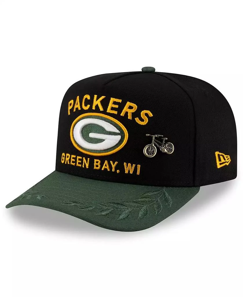 New Era Men's Black/Green Green Bay Packers 2025 NFL Draft On Stage A-Frame 59FIFTY Fitted Hat 1
