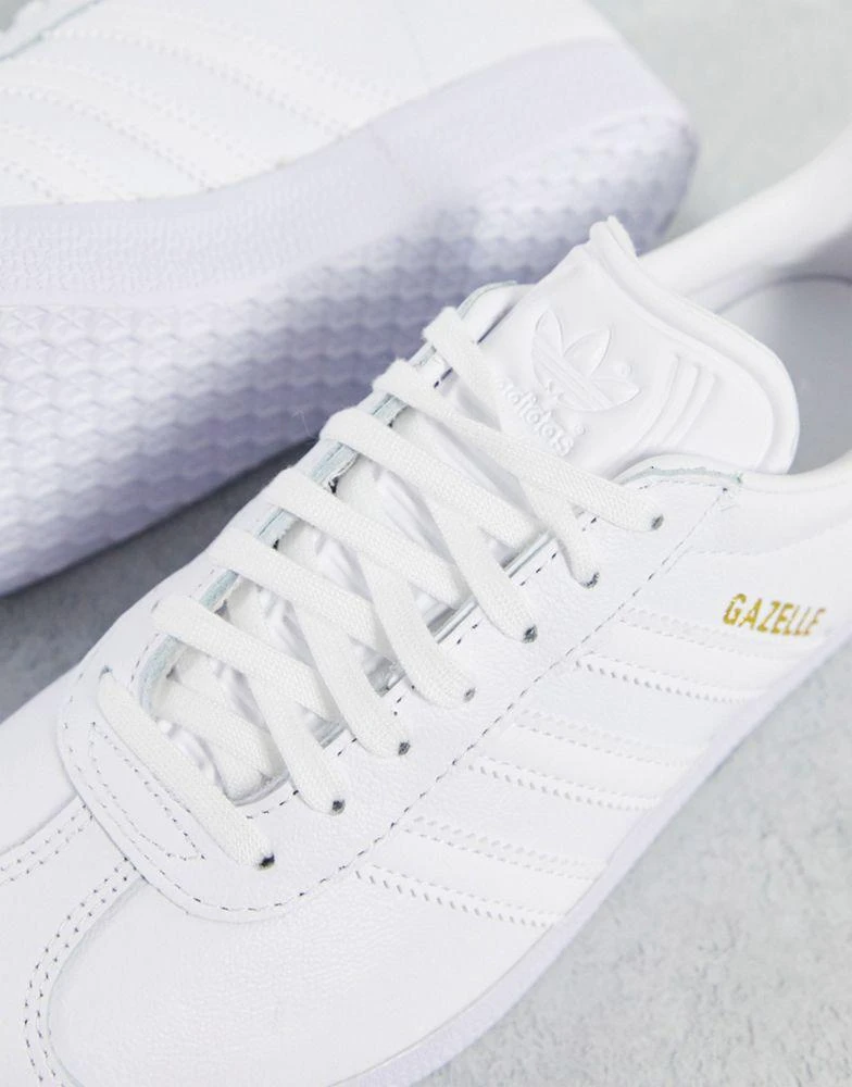 Adidas adidas Originals Gazelle trainers in triple white 3