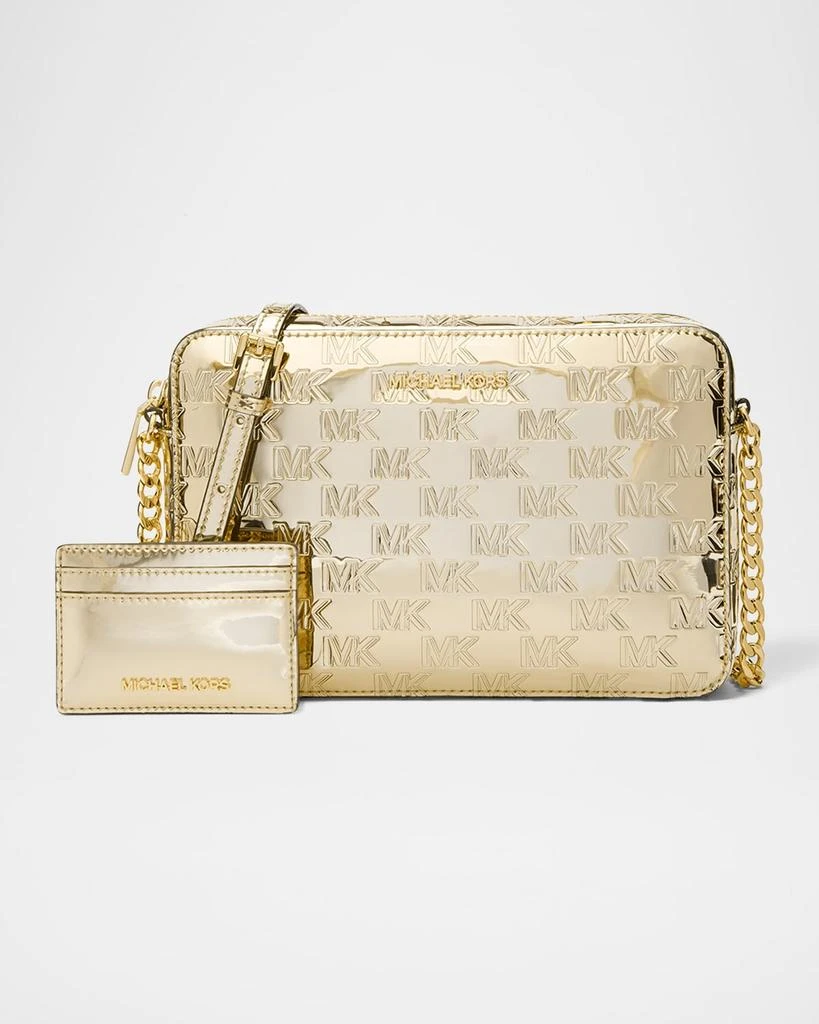 Michael Kors Jet Set Monogram Metallic Crossbody Bag 1