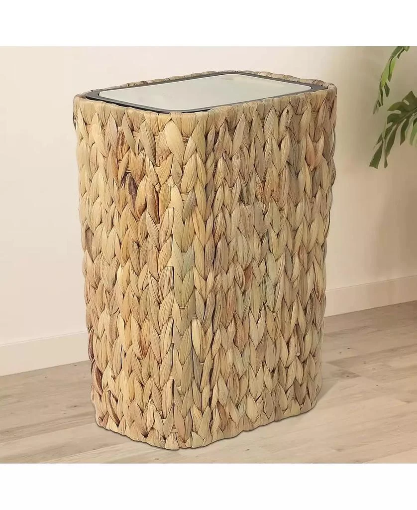 Streamdale Furniture Streamdale Boho Trash Can with Lid - Rattan Wastebasket, 2.6-Gallon Woven Hamper