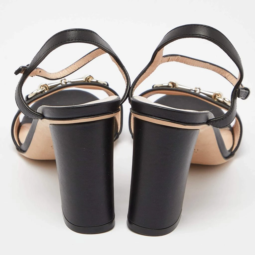 Gucci Gucci Black Leather Horsebit Ankle Strap Sandals Size 38 5