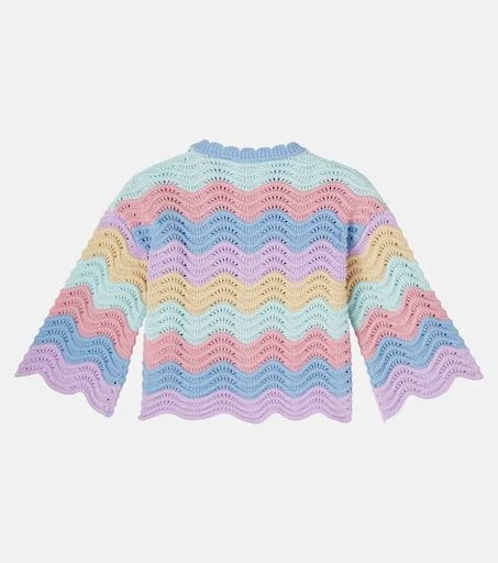 Stella McCartney Scalloped striped cotton cardigan 2