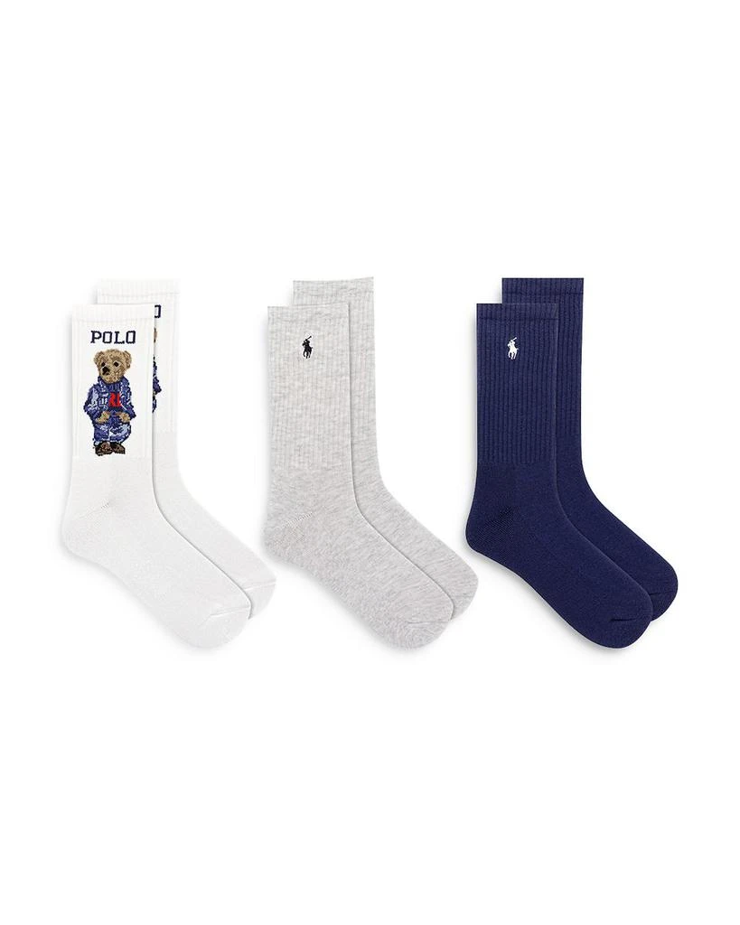 Ralph Lauren Americana Sport Bear Crew Socks, Set of 3 4