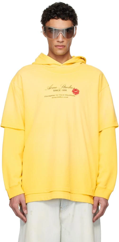 Acne Studios Yellow Double-Layered Hoodie 1