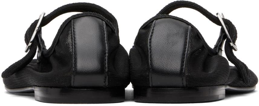 Sandy Liang SSENSE Exclusive Black Mary Jane Mesh Ballerina Flats 2