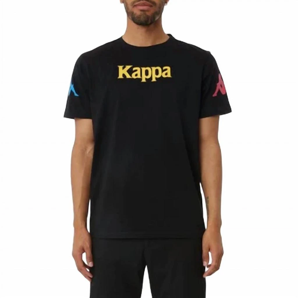 Kappa Men's Authentic Paroo T-Shirt In Black/fuchsia-Blue/yellow 1