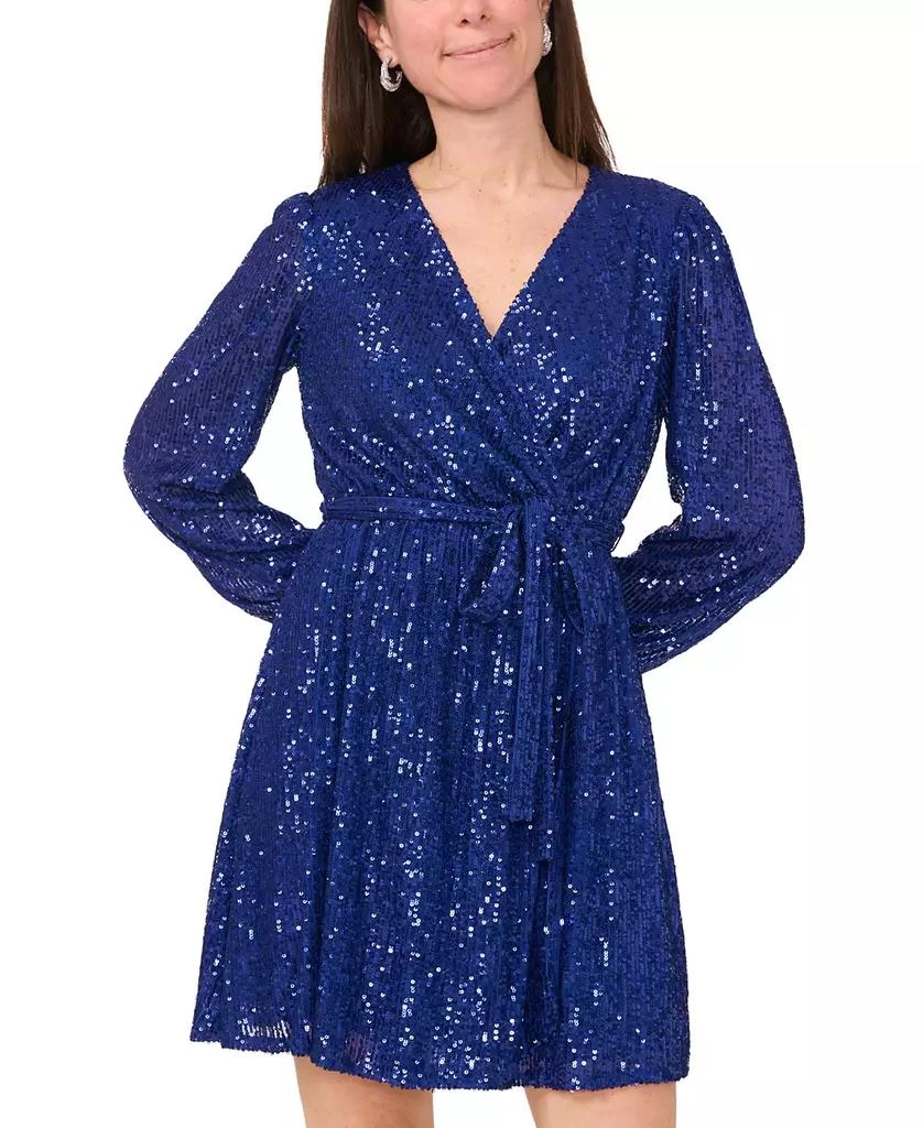 MSK Petite Sequin Blouson-Sleeve Fit & Flare Dress 2