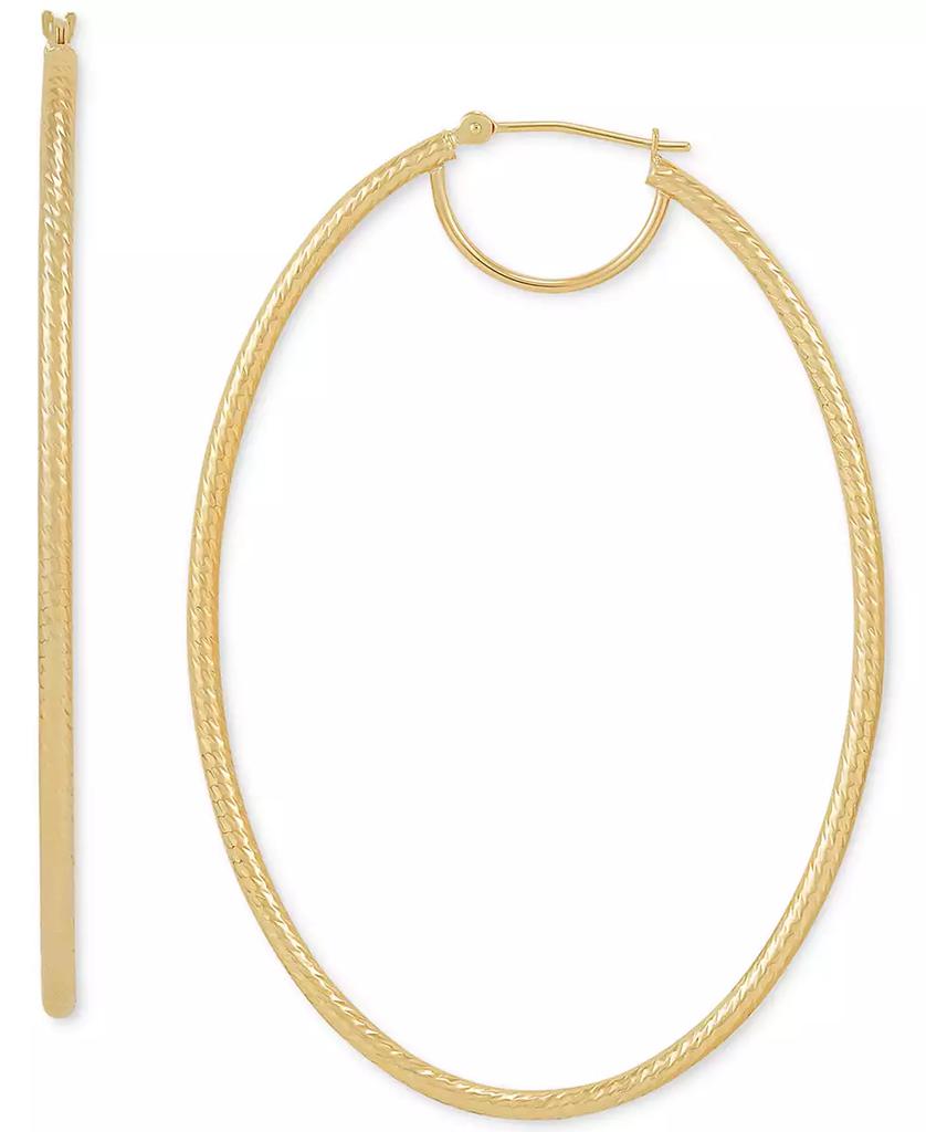 Italian Gold Oval Hoop Earrings in 14k Gold