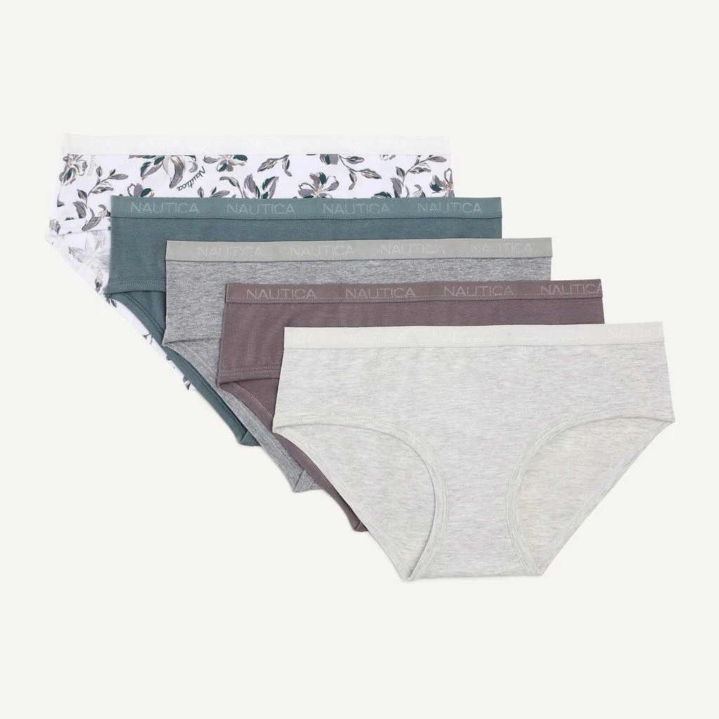 Nautica Womens Stretch-Cotton Hipster Brief, 5-Pack