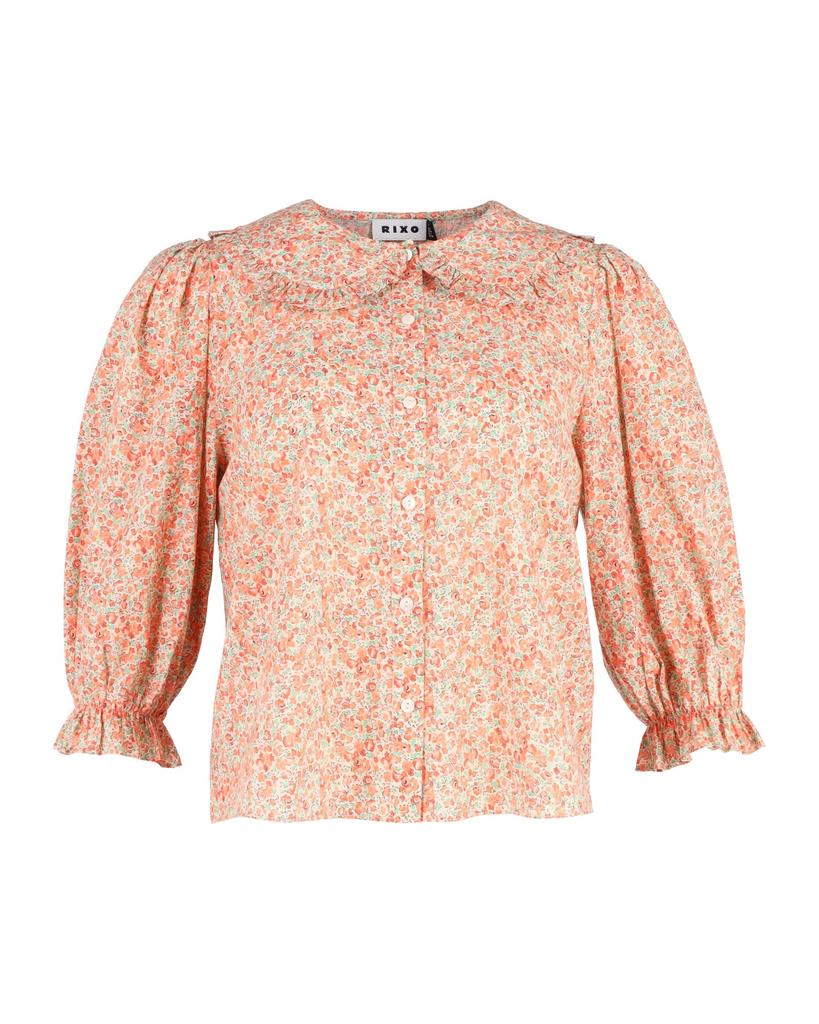 Rixo Rixo Nika Peter Pan Collar Blouse in Floral Print Cotton
