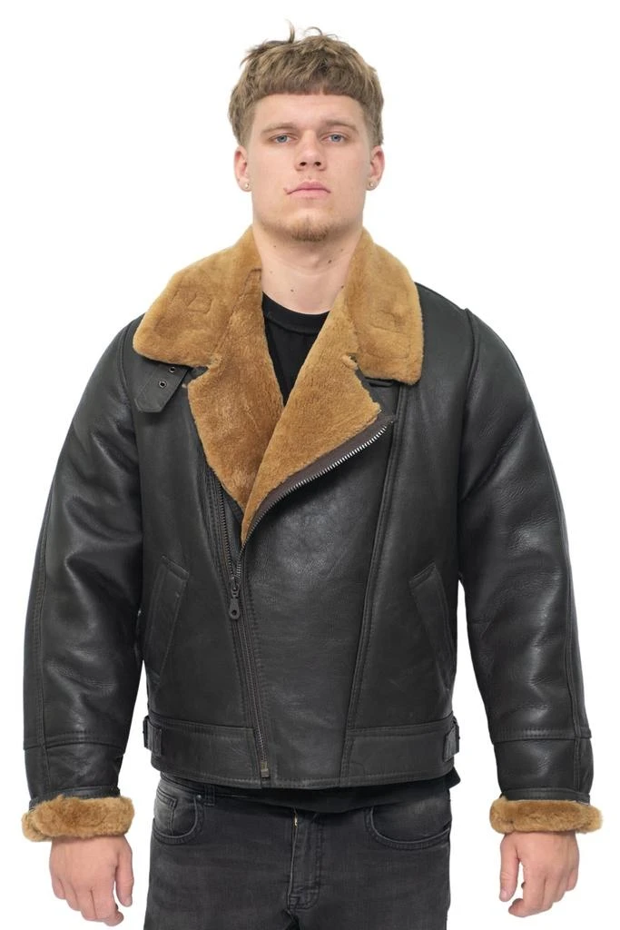 Infinity Leather Mens Sheepskin Leather WW2 Bomber Jacket-Haverhill 7