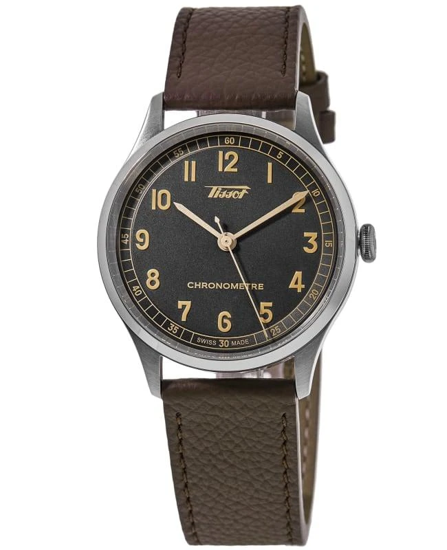 Tissot Tissot Heritage 1938 Automatic COSC Grey Dial Leather Strap Men's Watch T142.464.16.062.00 1