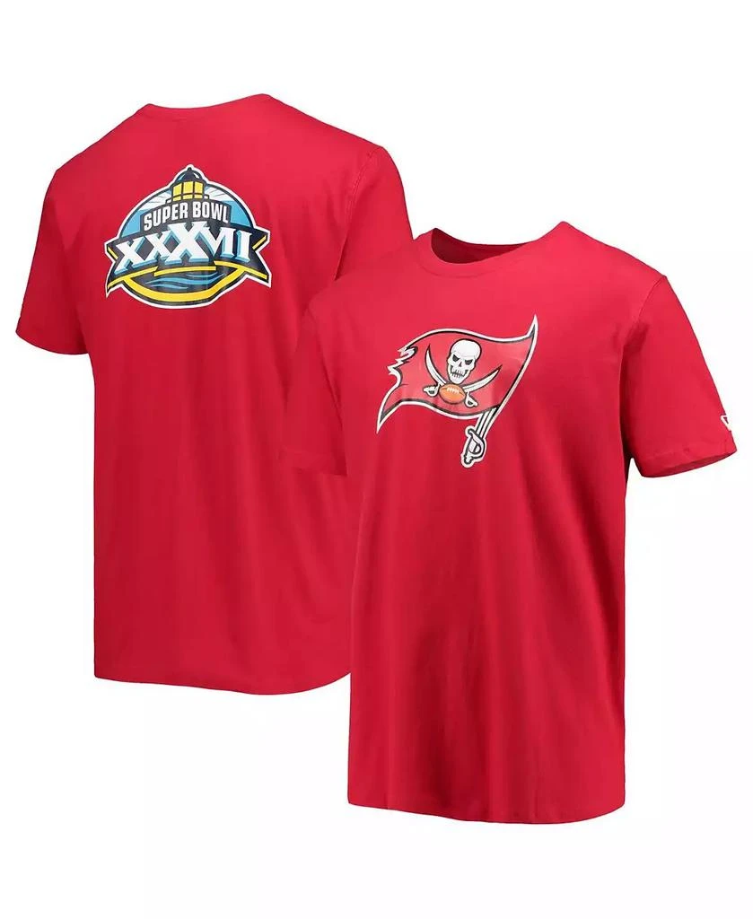 New Era Men's Red Tampa Bay Buccaneers Patch Up Collection Super Bowl XXXVII T-shirt 1