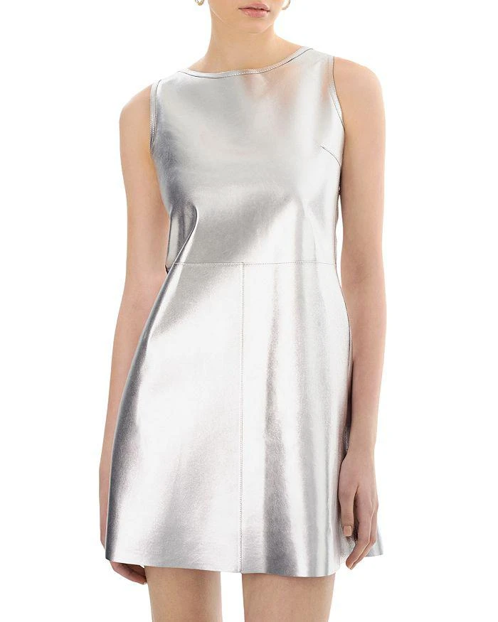 Lamarque Lozana Reversible Leather Mini Dress - Winter White/Gold - XS Lamarque Lozana Reversible Leather Mini Dress - Winter White/Gold - XS