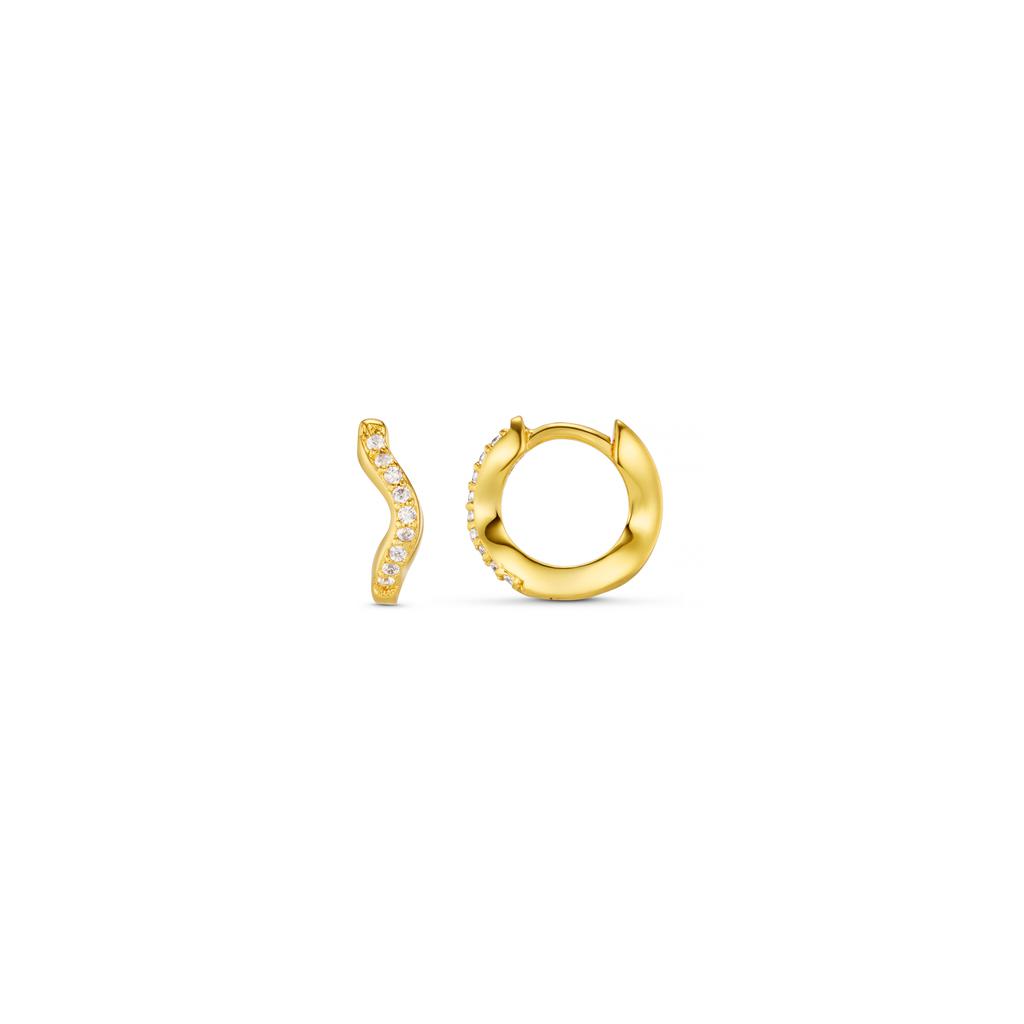 Orelia London Fine Pave Wave Micro Hoop Earrings