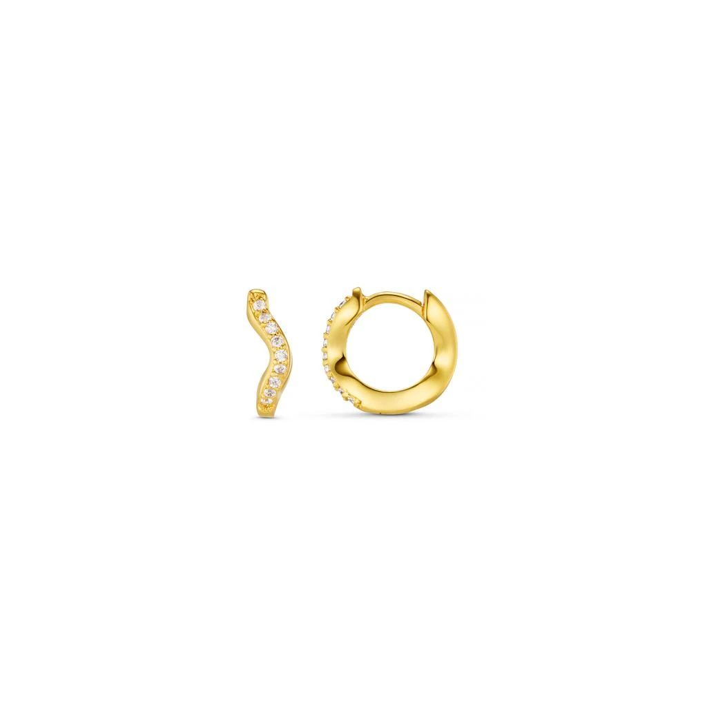 Orelia London Fine Pave Wave Micro Hoop Earrings 1