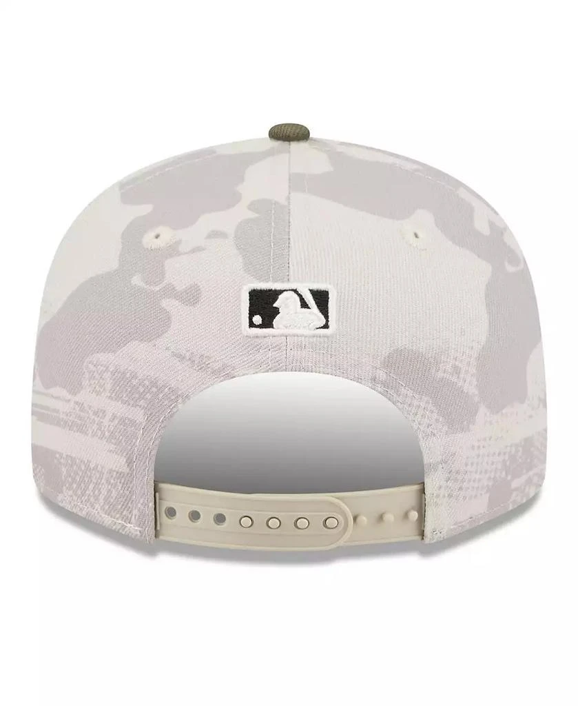 New Era Men's Light Beige/Olive Texas Rangers 2025 Armed Forces Day Split Panel 9FIFTY Snapback Hat 4