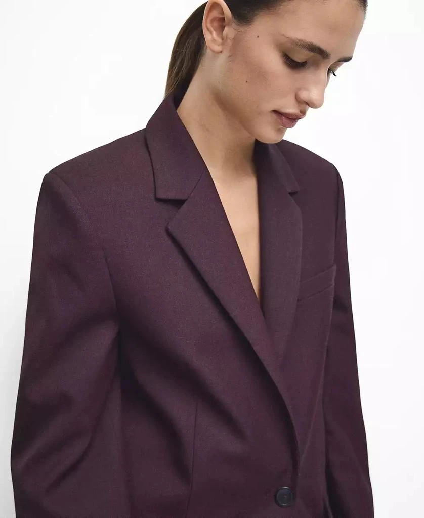 Mango Women
s Lapel Pockets Straight Suit Jacket 5