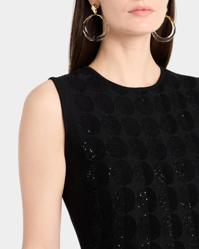 Oscar de la Renta Sleeveless Circle Jacquard Midi Dress 5