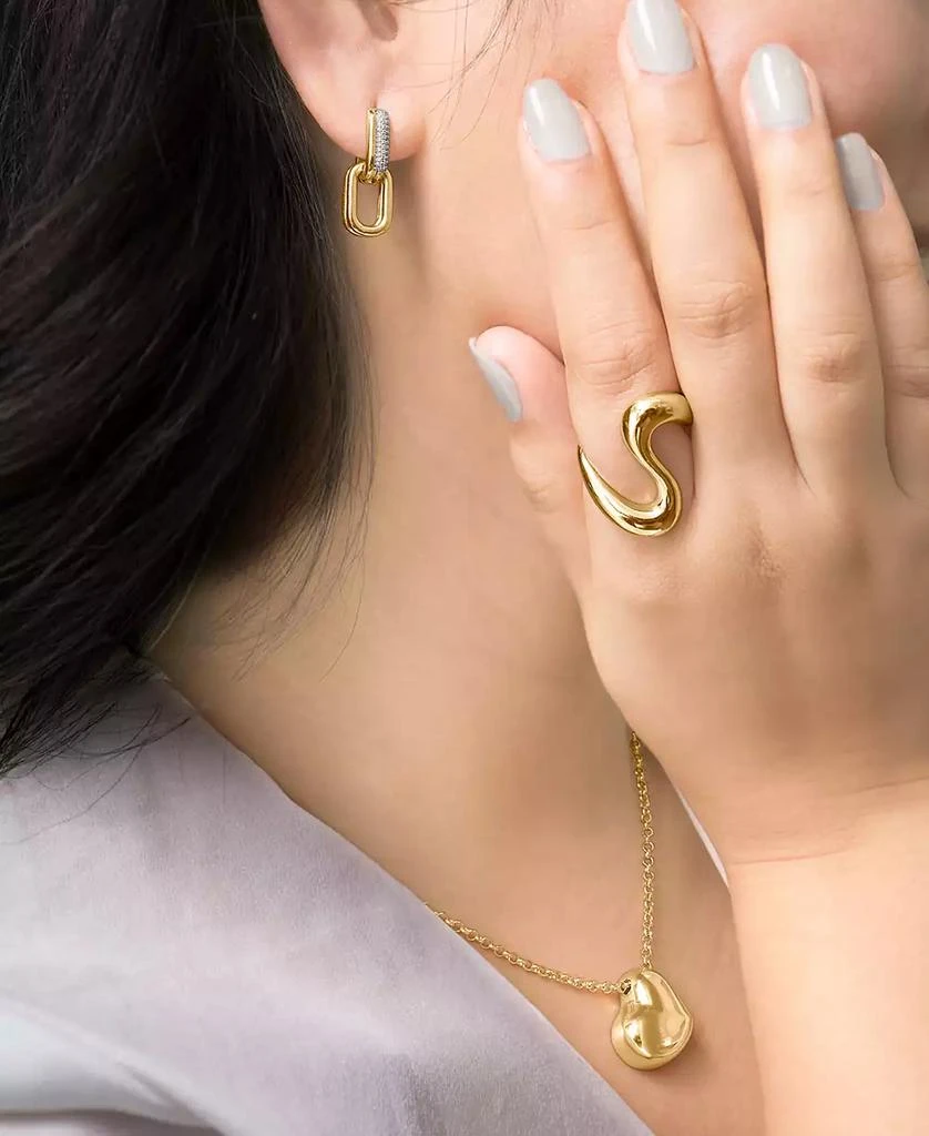 Audrey by Aurate Diamond Link Dangle Hoop Earrings (1/6 ct. t.w.) in Gold Vermeil & Sterling Silver, Exclusively at Macy's 2
