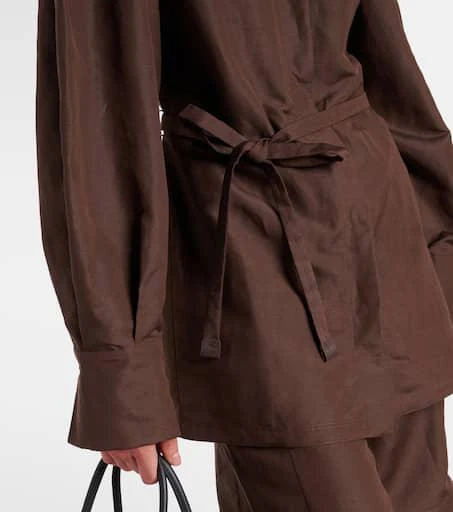 Max Mara Affari belted linen and silk shirt 5