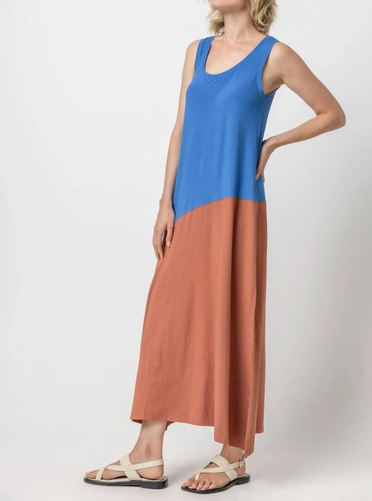 Lilla P Colorblock Tank Dress In Riviera/tandoori 1