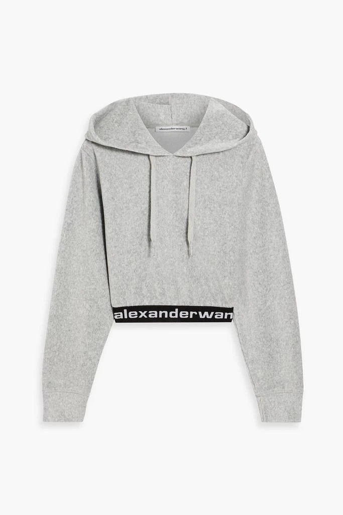 Alexander Wang Cropped stretch-cotton corduroy hoodie 1