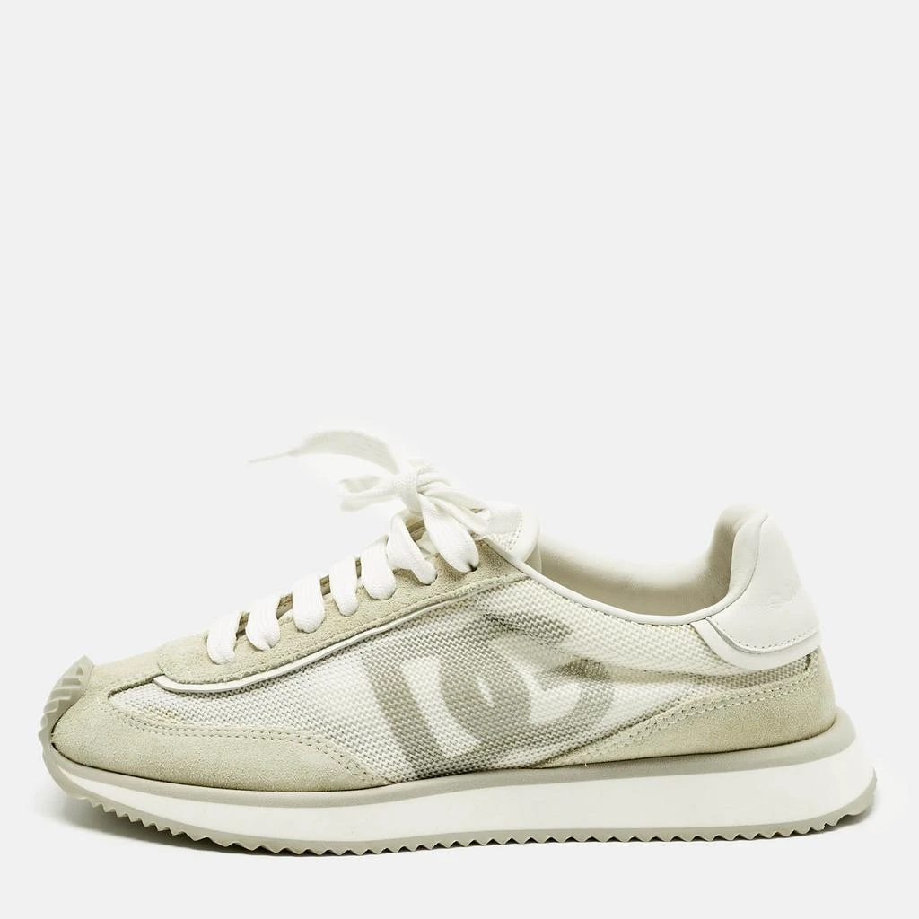 Shop Dolce & Gabbana White/Cream Suede and Leather DG  display picture 1