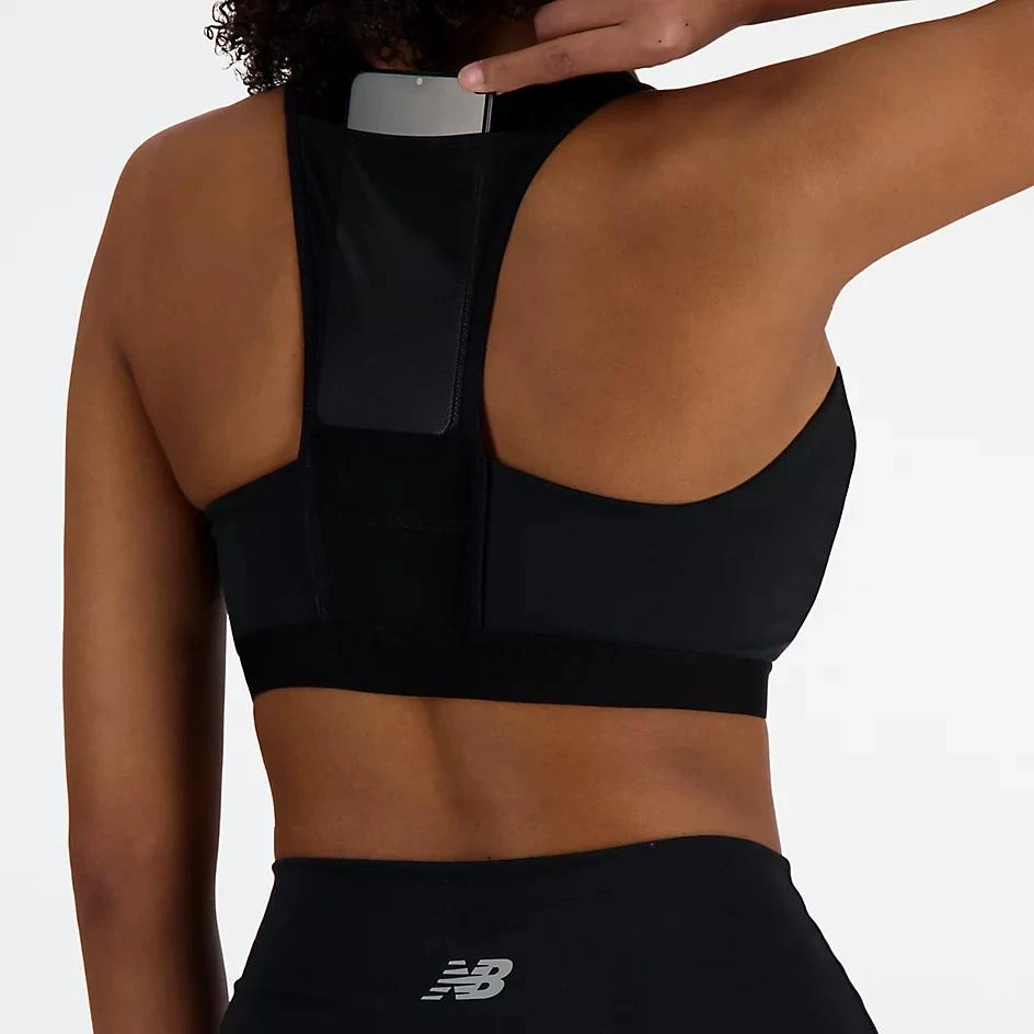 New Balance NB Sleek Medium Support Pocket Zip Front Bra 2