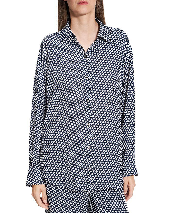 Tシャツ・カットソー Theory SS25 'PK Label Wrap' blouse (O1102503 B6M) Wrap blouse THEORY O1102503 B6M - Ancote