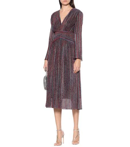 Jonathan Simkhai Metallic striped midi dress 2