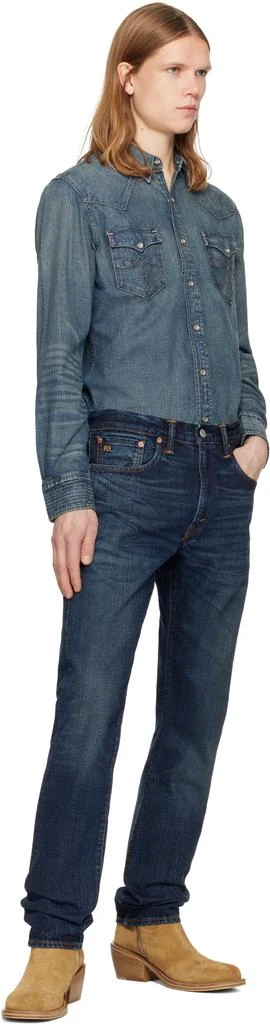 RRL Navy High Slim Bayview Selvedge Jeans 4