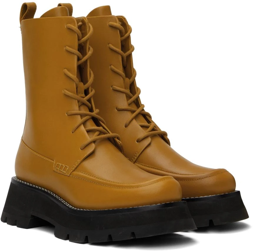 3.1 Phillip Lim Yellow Kate Lace-Up Combat Boots 4
