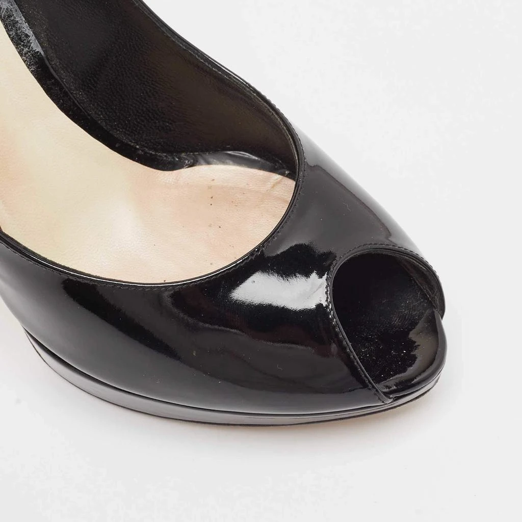 Dior Dior Black Patent Miss Dior Peep Toe Pumps Size 38 7