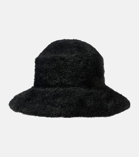 Yves Saint Laurent Logo embroidered bouclé bucket hat 1
