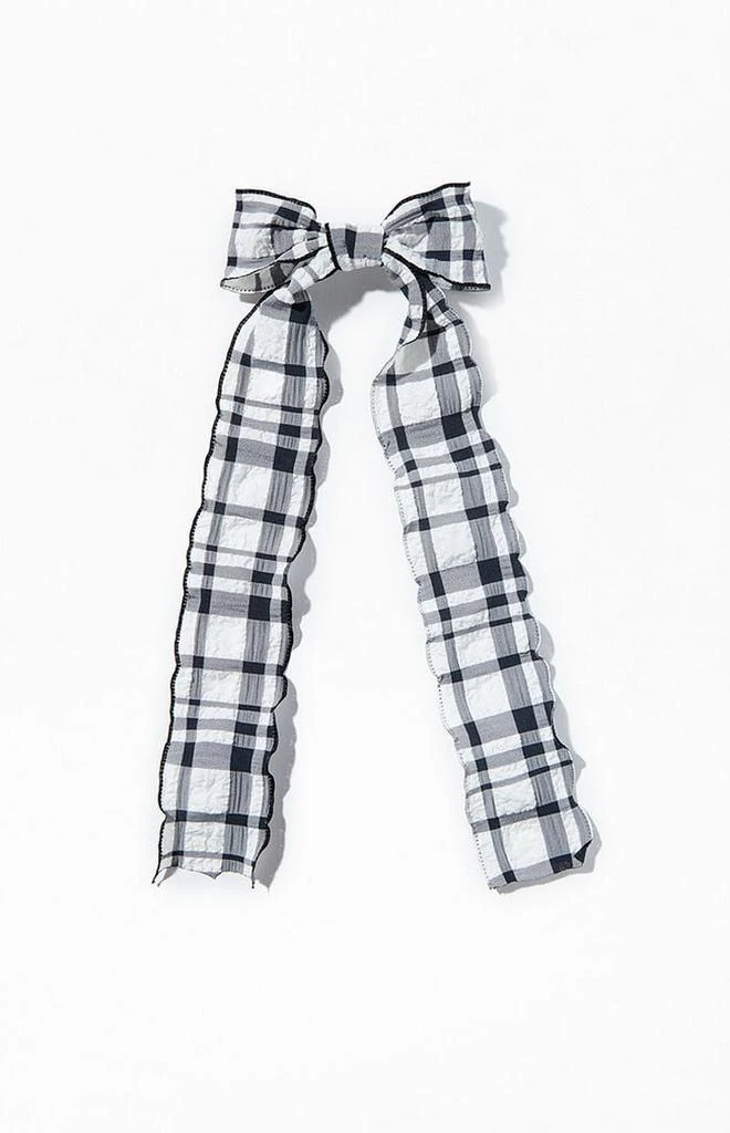 LA Hearts Gingham Ruffle Edge Bow Clip 1