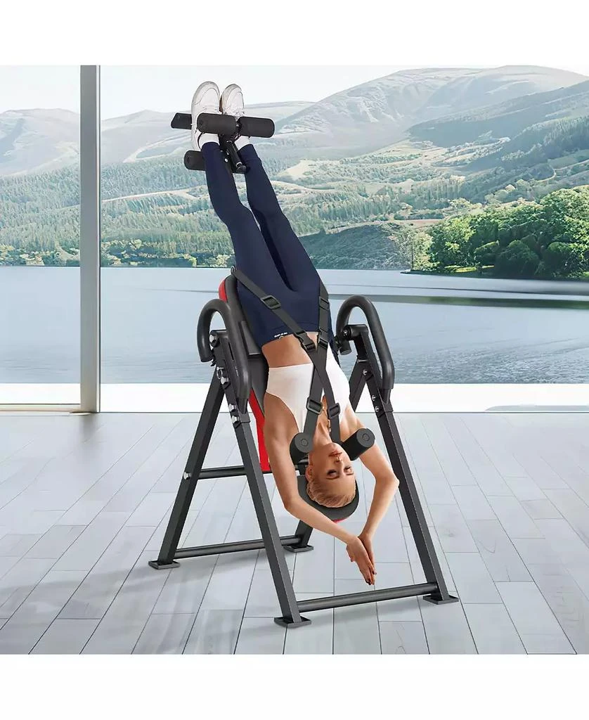 Mecale Inversion Table, Heavy-Duty Back Stretcher with 300 lb Capacity, Adjustable Belt, Ankle Lock and Headrest for Strength Training 2