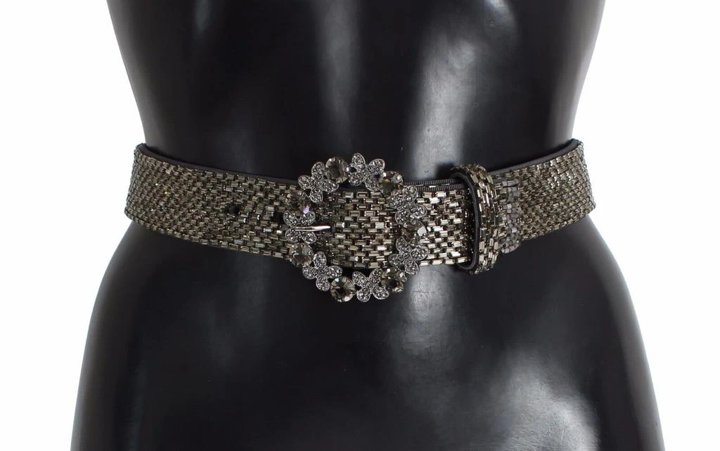 Dolce & Gabbana Multicolor Wide Crystal Buckle Sequined Belt 1