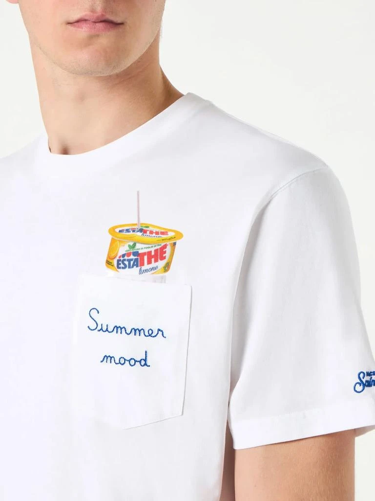 Mc2 Saint Barth Man Cotton T-shirt With Estathé Print | Estathe® Special Edition 1