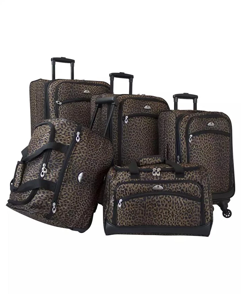 American Flyer Animal Print 5 Piece Spinner Luggage Set 1