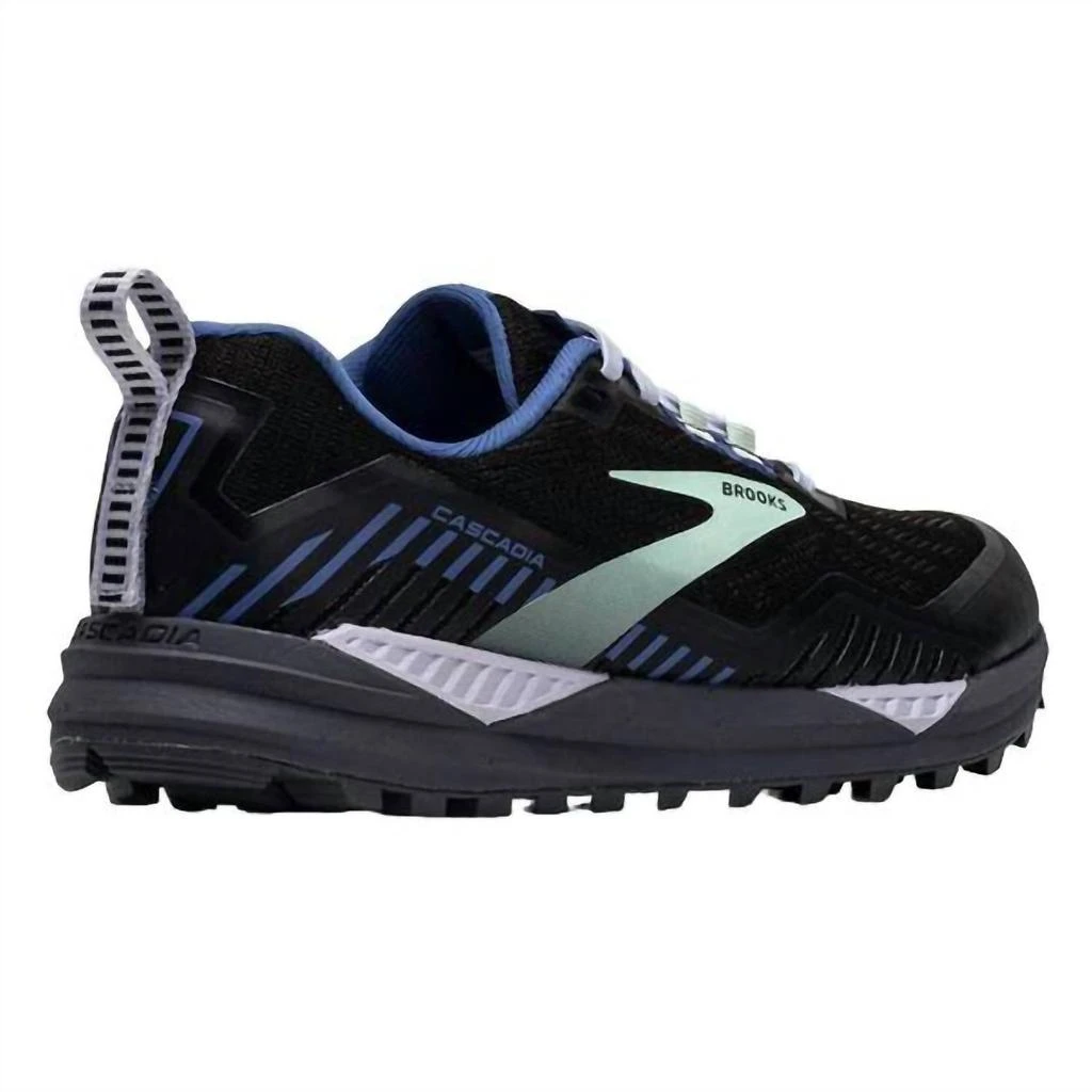 Brooks Women Cascadia 15 Gtx Trail Running Shoes - Medium In Black/marlin/blue 2