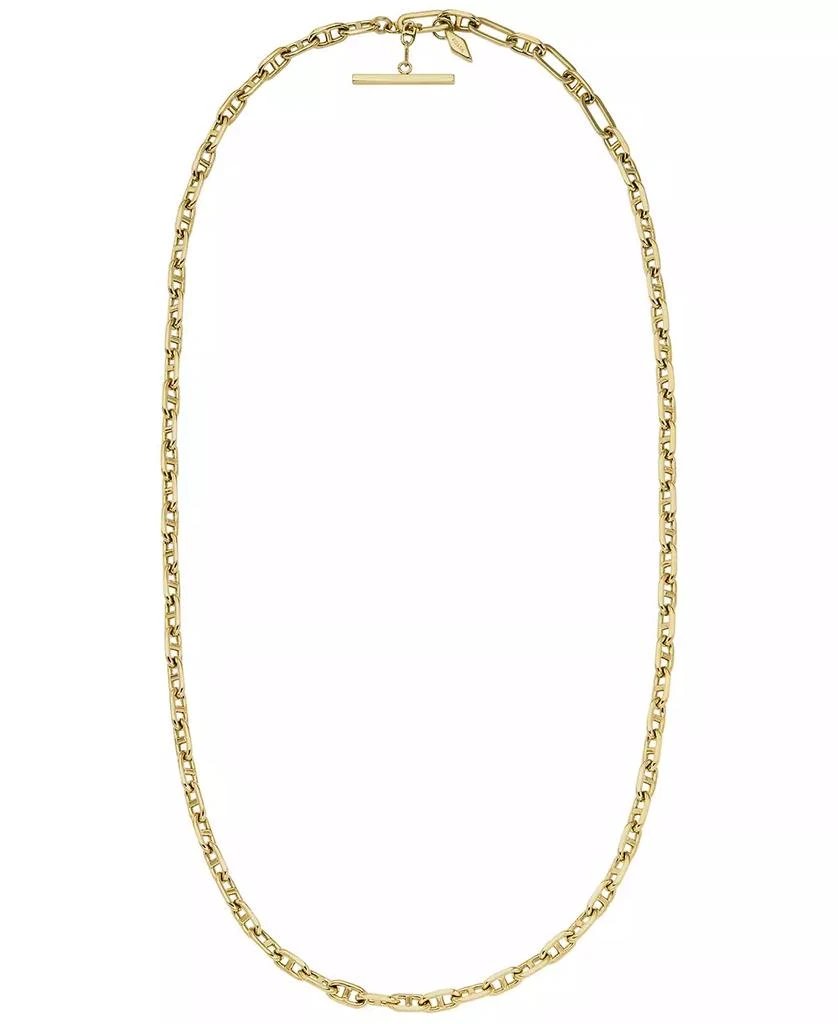 Fossil Heritage D-Link Gold-Tone Brass Anchor Chain Necklace 1