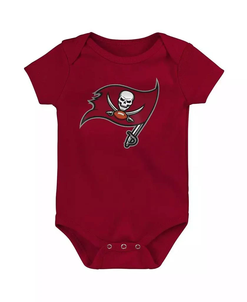 Outerstuff Baby Boys and Girls Red, Pewter, Gray Tampa Bay Buccaneers Born to Be 3-Pack Bodysuit Set 2