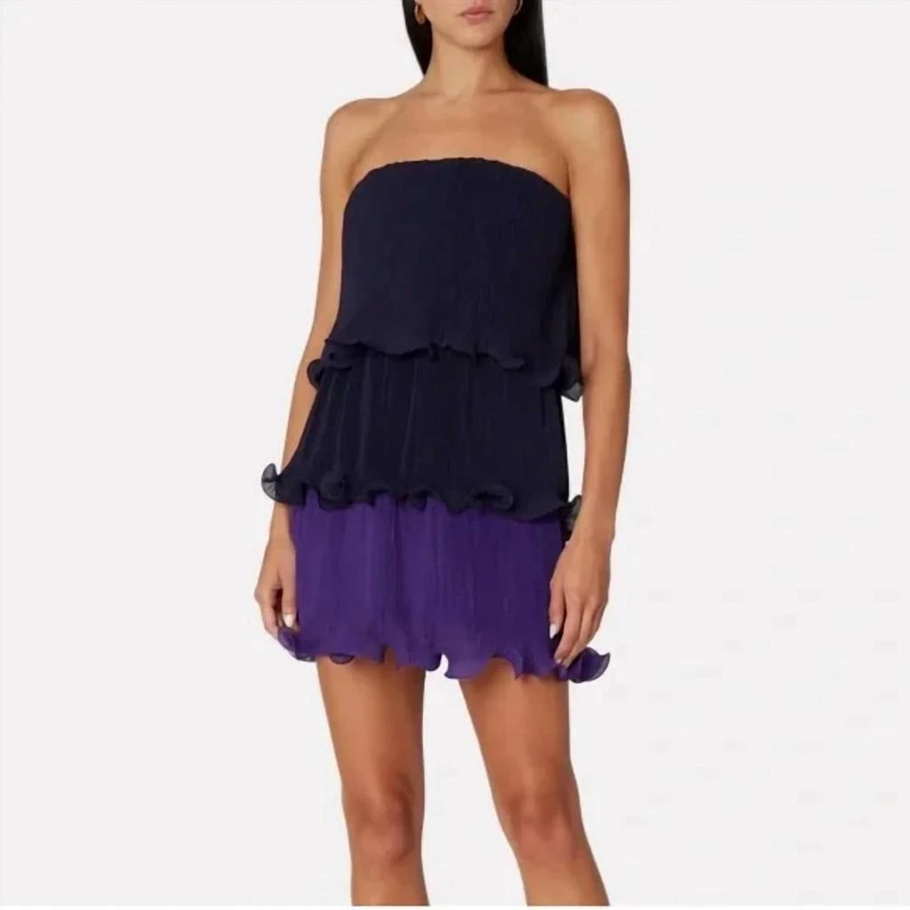 Milly Milly - Sylvie Pleated Chiffon Strapless Mini Dress 2
