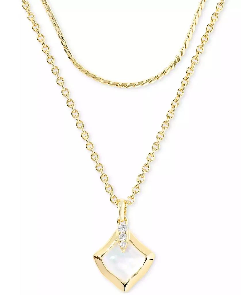 Kendra Scott Pavé & Color Mother-of-Pearl Layered Pendant Necklace, 15" + 3" extender 1
