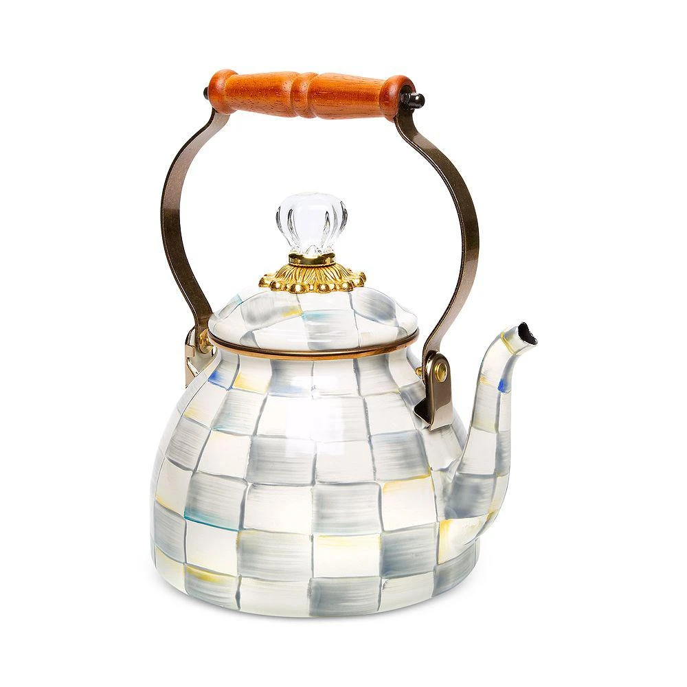 MacKenzie-Childs Sterling Check Enamel Tea Kettle, 2 Qt 1