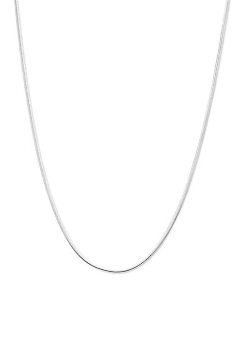 Belk Silverworks Silver Plated Oval Herringbone Chain Necklace